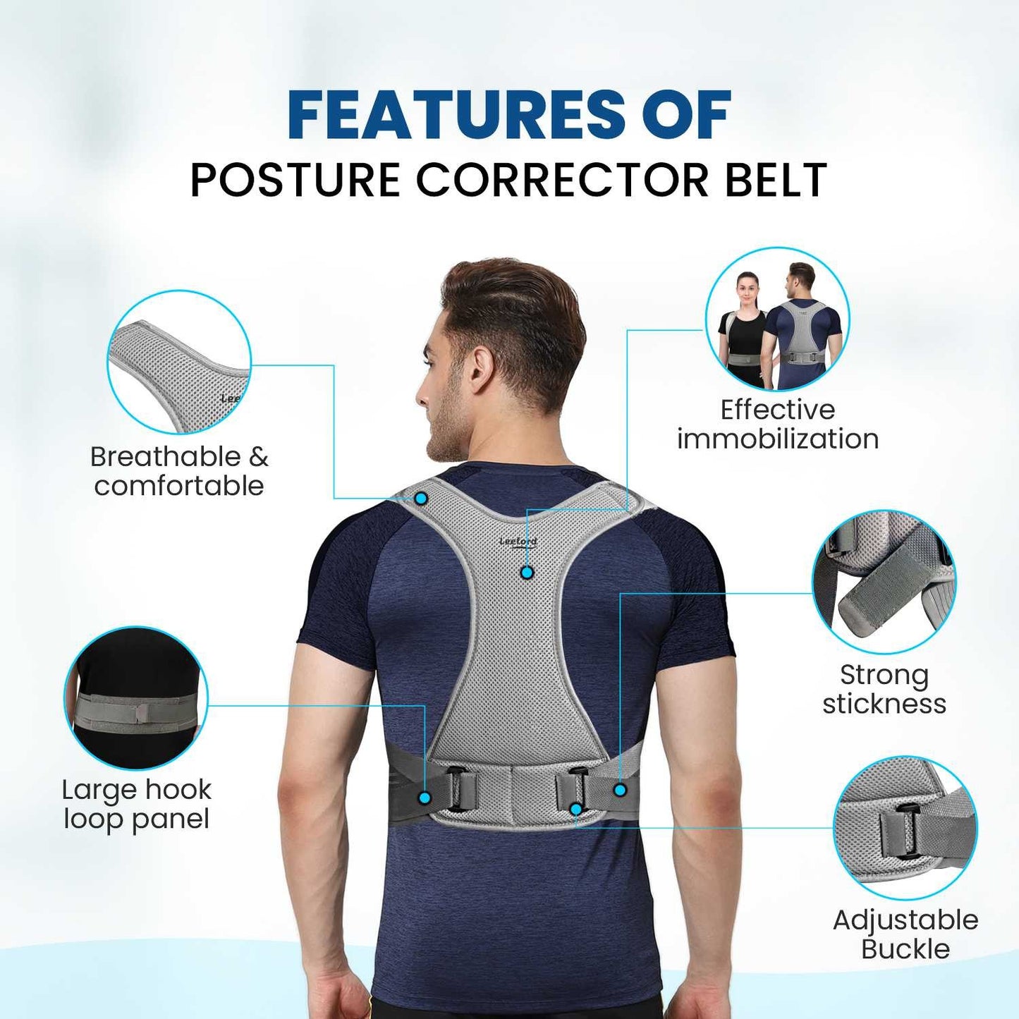 Breathable and Adjustable Posture Corrector Belt for Men and Women
